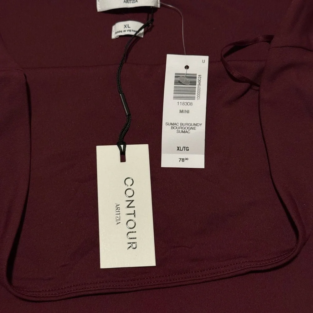 Aritzia Contour Strapless Bodycon Dress in Deep Burgundy
